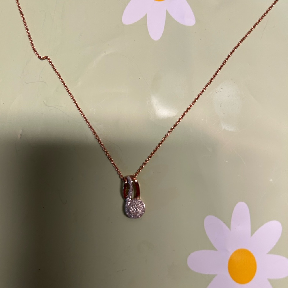 Sterling Diamond Pendant Necklace - Picture 5 of 8